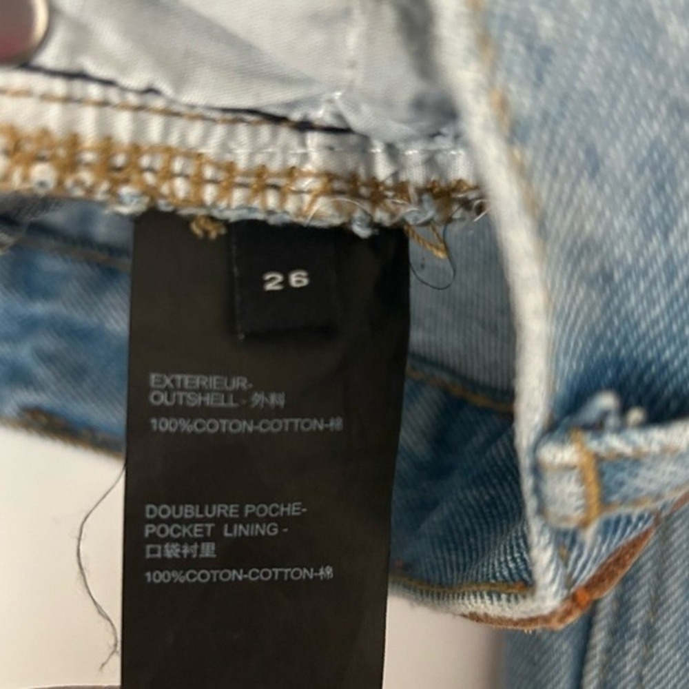 Anine Bing High Rise Straight Leg Distressed Cropped Cotton Denim Jeans Size 26 - Picture 7 of 12